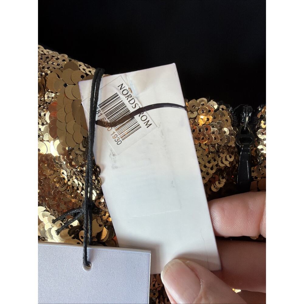 Helsi Linda Sequin Mini Dress Antique Gold Bridal Cocktail Party Medium $435 - Picture 9 of 11